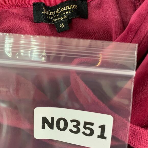 Juicy Couture Black Label M Oversized Luxe Velour Hooded Pullover Dark Crimson - Picture 4 of 11
